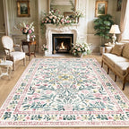 Area Rugs 9x12 Living Room: Floral Washable Rug Vintage Large Soft Boho by PLHXFRSoftAreaRugs