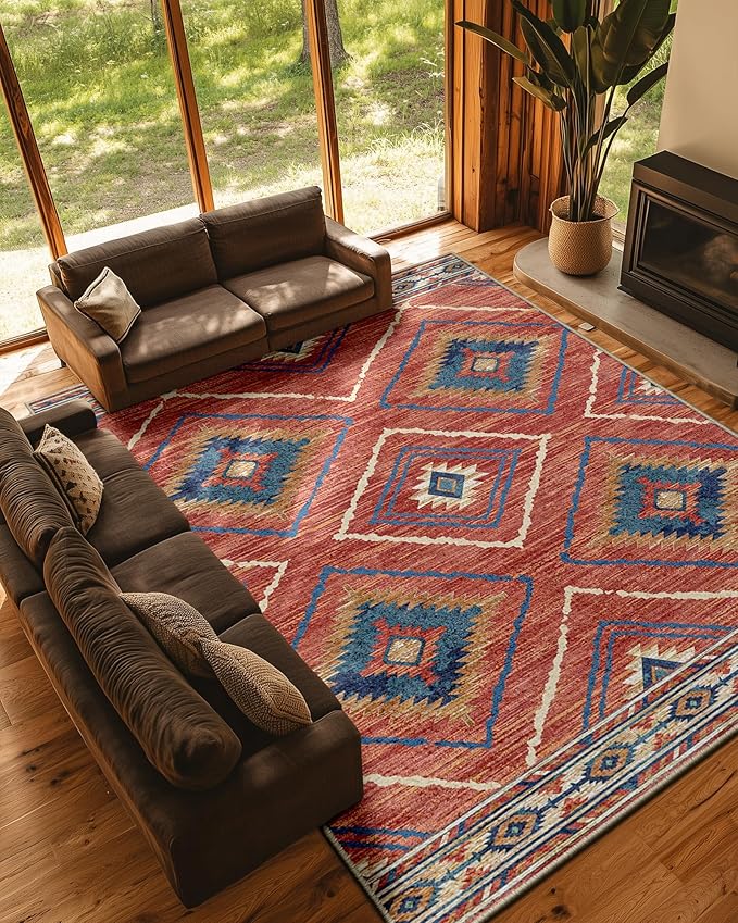 BESTSWEETIE Area Rug 10x14 Rug Machine Washable Non-Slip Low Pile Print Pattern by BESTSWEETIE