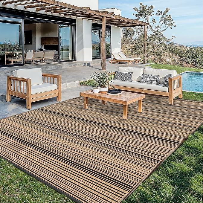 GENIMO Outdoor Rug for Patio Clearance, Lightweight Waterproof RV Camping Mat by GENIMO