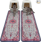 Hompet Cat Litter Mat 2 Pack, 18x54 Large Machine Washable Trapping Mats by Hompet