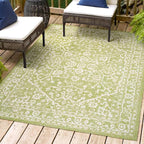 JONATHAN Y Boho Medallion Indoor Outdoor Area Rug 3X5 Green/Cream, Malta - Image 3