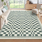 GarveeHome 5x7 Washable Rug for Living Room Contemporary Sage Green Geometric - Image 6