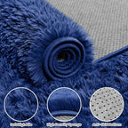 6x9 Area Rugs for Living Room Rug: Soft Fluffy Shag Navy Blue Rugs for Bedroom - Image 8