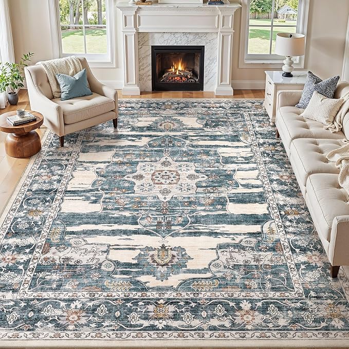 Washable 7x9 Area Rug for Living Room by JessibouAreaRug