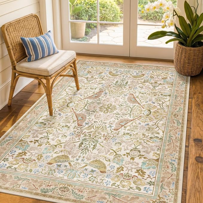 Washable Area Rug 4x6 for Living Room by HazoHaus