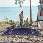 GENIMO Outdoor Rug 9' x 12' Patio Waterproof, Foldable Reversible Plastic Straw - Image 3