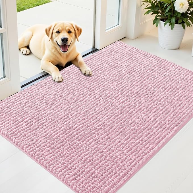 OLANLY Dog Door Mat for Muddy Paws 44x32, Ultra Absorbent Chenille Mud Doormat by OLANLY