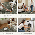 GENIMO 5x7 Washable Area Rug, Non-Slip Vintage Boho Floral Carpet, Soft - Image 7