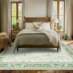 Green 4x6 Small Rug for Living Room Cream Beige and Sage Green Area Rug for - Image 6