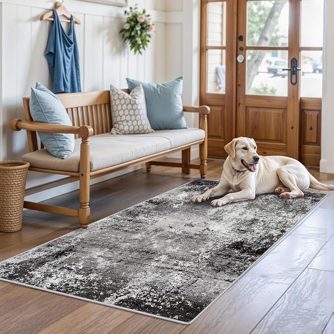 3x4 Washable Entryway Rug – Non-Slip Modern Abstract Small Area Rug - Image 3