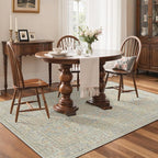 GENIMO 5x7 Area Rug for Living Room, Washable Vintage Floral Low-Pile Non-Slip - Image 3
