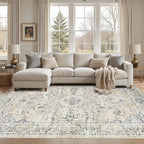 cotiled 9x12 Area Rug Machine Washable Vintage Carpet by COTILED