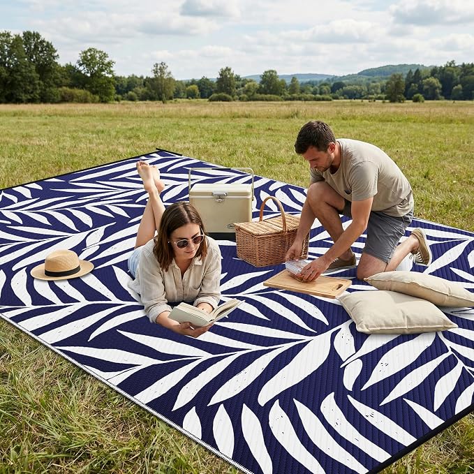 Smiry Outdoor Rug 9x12 ft, Waterproof Reversible Plastic Straw Rugs, Outdoor - Image 4