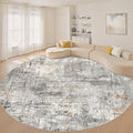 10ft Round Rug Living Room Rugs: 10x10 Washable Circle Large Abstract Modern by LOONGRUG