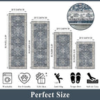 Kitchen Rug Sets 4-Piece with Runner – Washable Non-Slip Floor Mats - Image 2