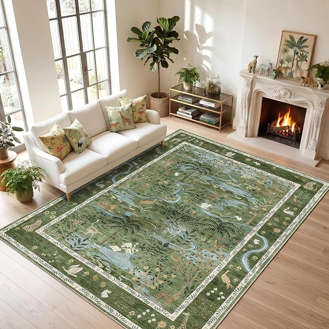 Jungle Animal Print 3x5 Washable Rug - Image 9
