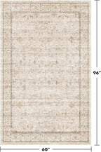 Hazo Haus Ivory 5x8 Area Rug for Bedroom, Home Office, Washable Non Slip - Image 2