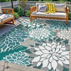 Colorful 3x5 Washable Rug for Living Room Tropical Botanical Modern Floral by ArenaRug