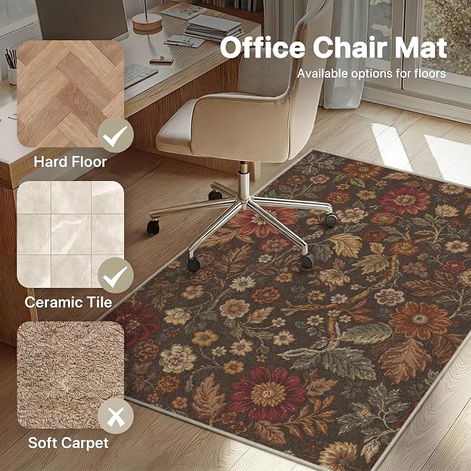 48"x60" Office Chair Mat for Hardwood Tile Floor, Under Desk Carpet Protector - Image 3