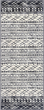 KUTA Moroccan Washable Runner Rugs 2x5, Non-Slip Vintage Black Navy Blue Boho - Image 8
