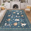 DUKINO 6x9 Rug for Living Room, Lightweight Animal Dog Print Washable Area Rug by DUKINO
