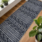 KUTA Long Hallway Runner Rug 2.6x16 Non-Slip Washable, Moroccan Vintage Black - Image 3