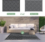 GENIMO Outdoor Rug 4x6 Waterproof, Reversible Mats, Outdoor Area Rug, Plastic - Image 4
