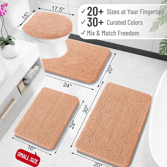 OLANLY Bathroom Rugs 36x24, Extra Soft Absorbent Chenille Bath Rugs, Rubber - Image 2