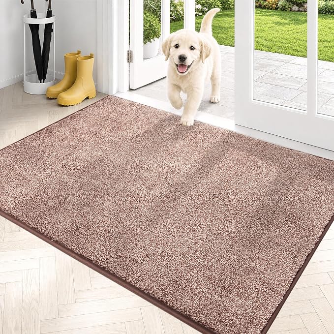 PURRUGS Dirt Trapping Door Mat 31.5" x 47", Non-Slip Machine Washable Entryway by PURRUGS