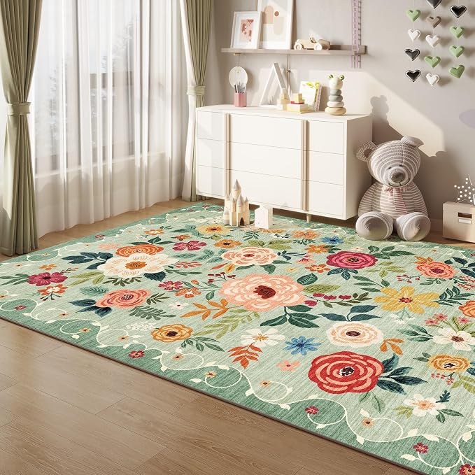 DUKINO 6x9 Area Rug, Floral Rugs - Image 3