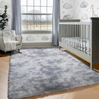 ONASAR 6x9 Area Rugs for Living Room, Large Tie-Dyed Light Grey Fluffy Shag Rug - Image 8