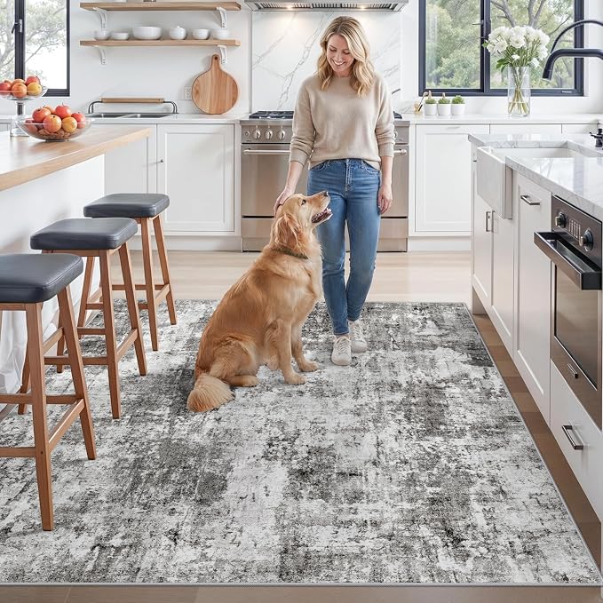 ZHXXUJ 7x7 Square Washable Area Rug, Non-Slip Indoor Rug - Image 3