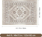 befbee 4x6 Rugs for Living Room Bedroom, Non-Slip Washable Rug, Stain Resistant - Image 2