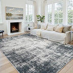 Area Rug 5x7 Living Room Rug Washable: No-Slip Abstract Soft Thin Large Deep by Oriannal