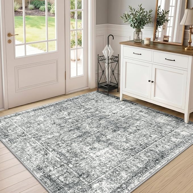 CAPALOCA Machine Washable Rugs Nursery Rug Sq5ft Cute Girl Non Slip Low Pile by CAPALOCA