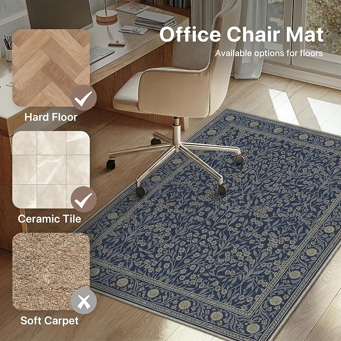 48"x72" Office Chair Mat for Hardwood Tile Floor, Under Desk Carpet Protector - Image 3