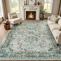 Lofus 8x10 Area Rug for Living Room, Sage Green Washable Area Rugs by Lofus