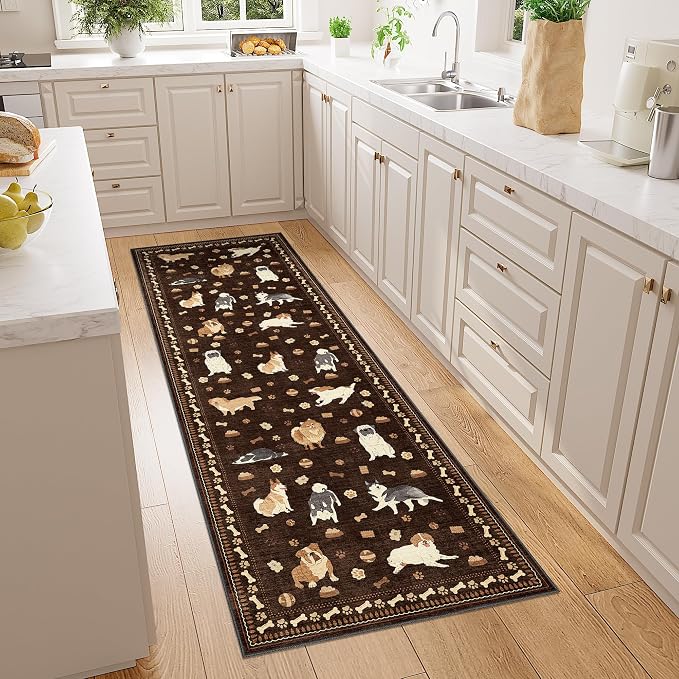 DUKINO 2x6 Washable Runner Rug for Hallway, Non Slip Animal Dog Kitchen Rug - Image 6