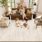 Nakagishi 10X12 Area Rugs Living Room: Washable Large Vintage Rug Neutral - Image 8