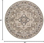 5ft Round Vintage Living Room Area Rug - Image 2