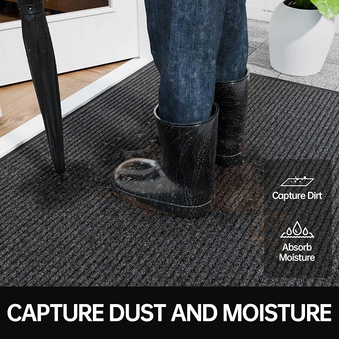 Front Door Mat, Commercial Door Mats Entrance, Low Profile Welcome Mats Non-Slip - Image 3