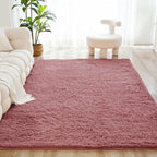 Litanika 9x12 Fuzzy Area Rug for Living Room Bedroom, Pea Pink High Pile Ultra by Litanika