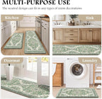 Boho Kitchen Mats for Floor 2 Piece Set Anti Fatigue Cushioned PVC Kitchen Rugs - Image 6