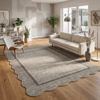 GarveeHome Scalloped Living Room Rug 5x7 Area Rug Washable Area Rug by GarveeHome