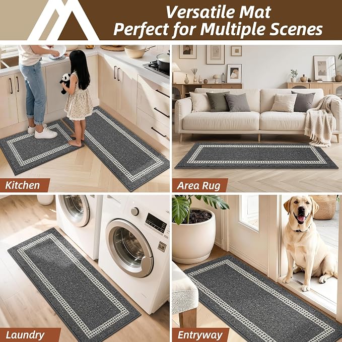 COSY HOMEER Kitchen Rugs Non-Slip 20x30/20x48 Inch Thick Polypropylene Standing - Image 6