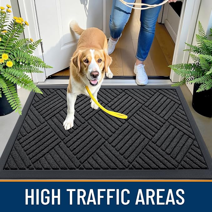 OLANLY Front Door Mat Outside Entrance 71x47, Heavy Duty Sturdy Natural Rubber - Image 5