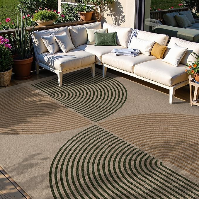 Lahome Modern Rainbow Easy Jute Rug, 6x9 Rug by Lahome