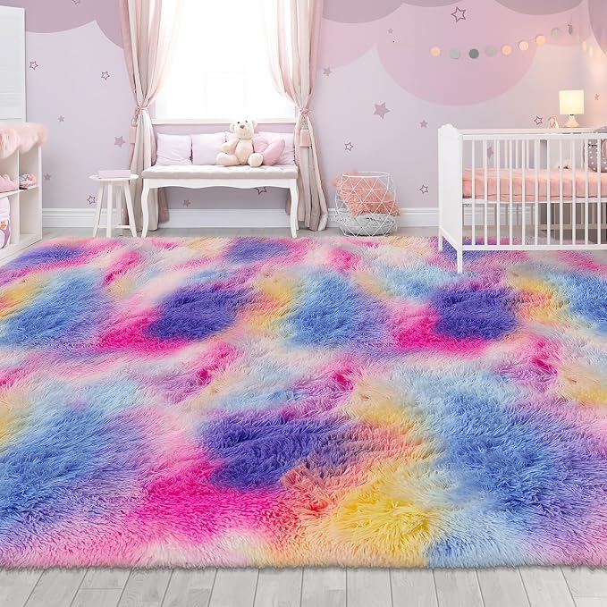 Large Hot Pink Rainbow Area Rug - Image 8