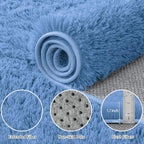 8x10 Area Rug for Living Room:Ultra Soft Fluffy Shag Navy Blue Rugs, Large - Image 5