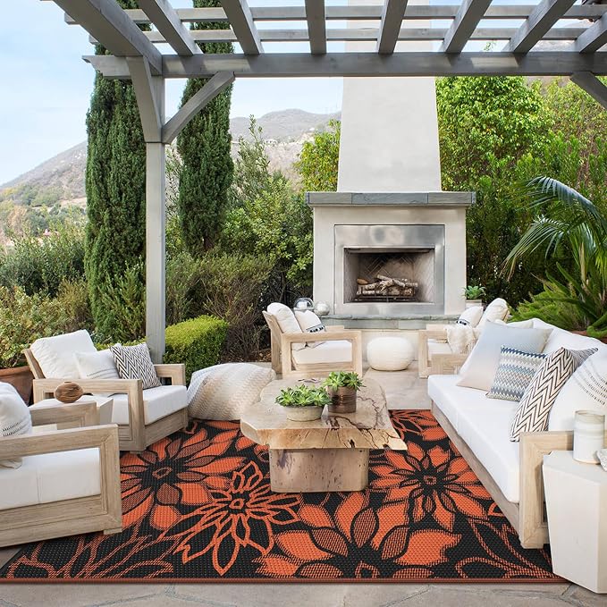 GENIMO Outdoor Rug Waterproof for Patio Decor, Large Area Rugs Mats for RV - Image 2